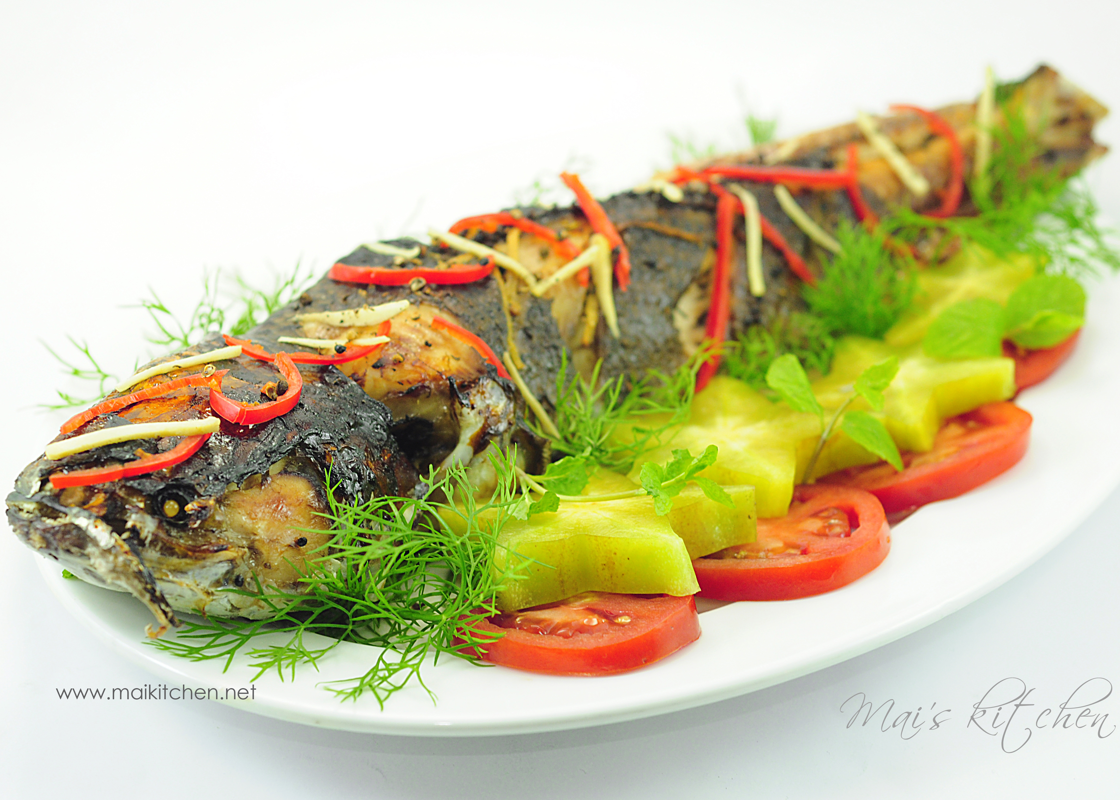 Cá nướng hạt mắc kén